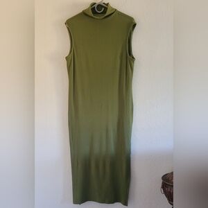 House of Harlow 1960 Olive Green Midi Dress. Sz. L. Scandi Girl.